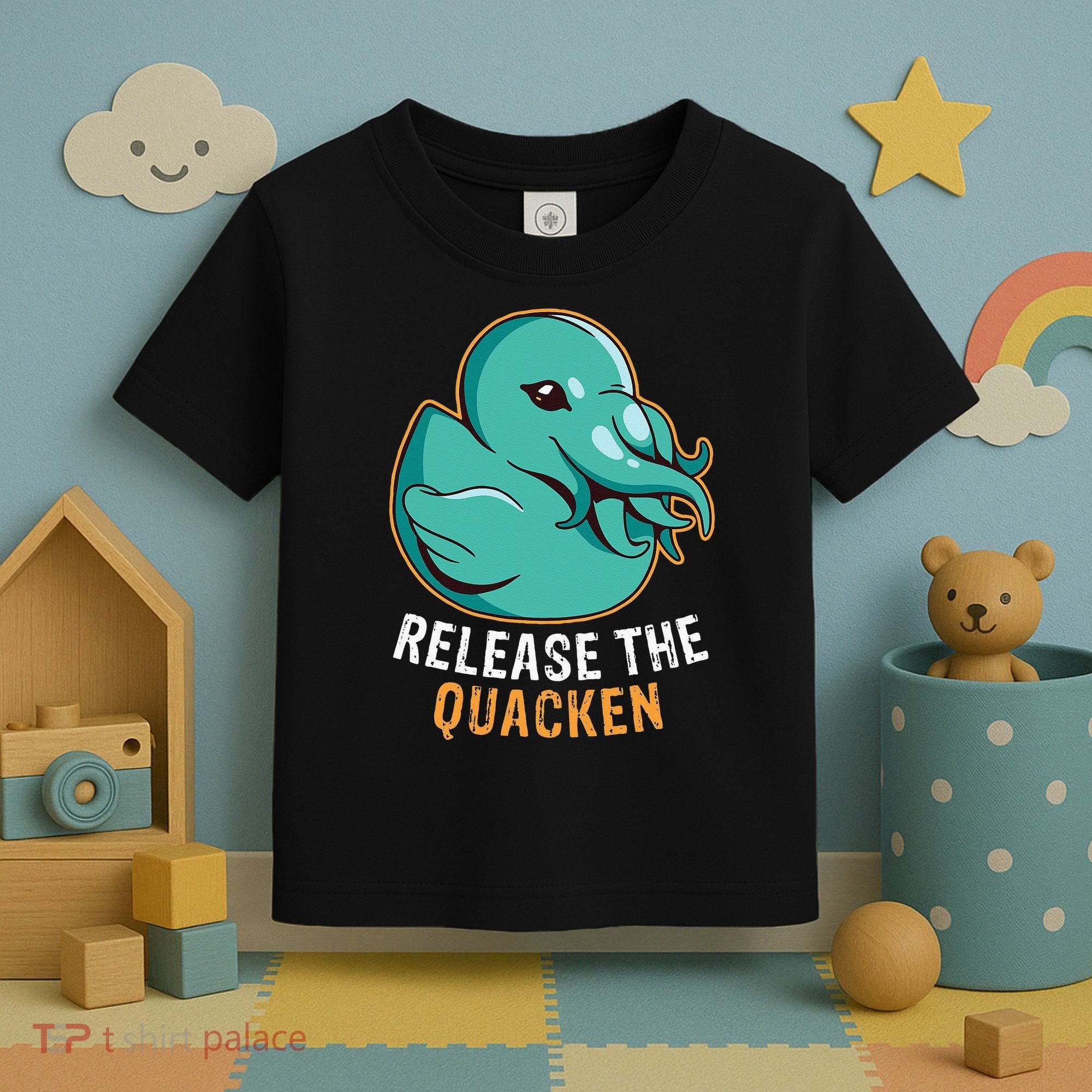 Release the Quacken a Funny Kraken Duck Toddler T-Shirt