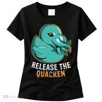 Release the Quacken a Funny Kraken Duck Women's T-Shirt thumb 0