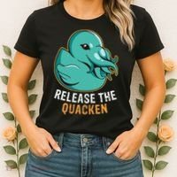Release the Quacken a Funny Kraken Duck Women's T-Shirt thumb 2