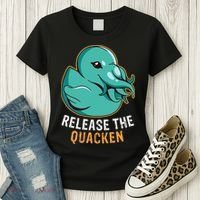 Release the Quacken a Funny Kraken Duck Women's T-Shirt thumb 3