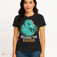 Release the Quacken a Funny Kraken Duck Women's T-Shirt thumb 4