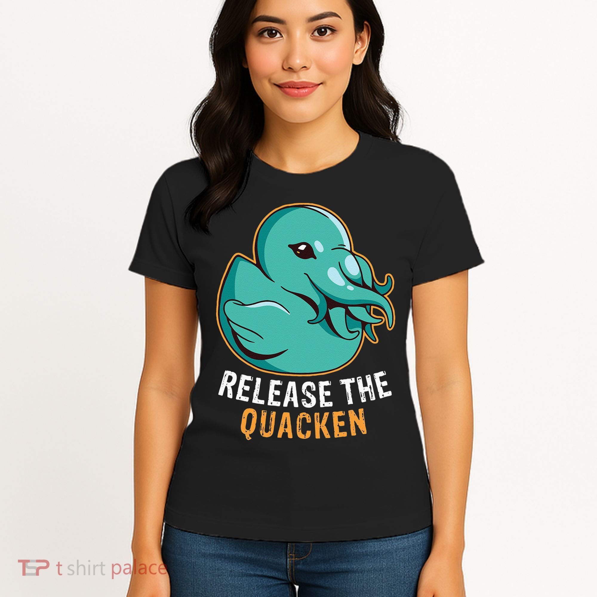 Release the Quacken a Funny Kraken Duck Women's T-Shirt