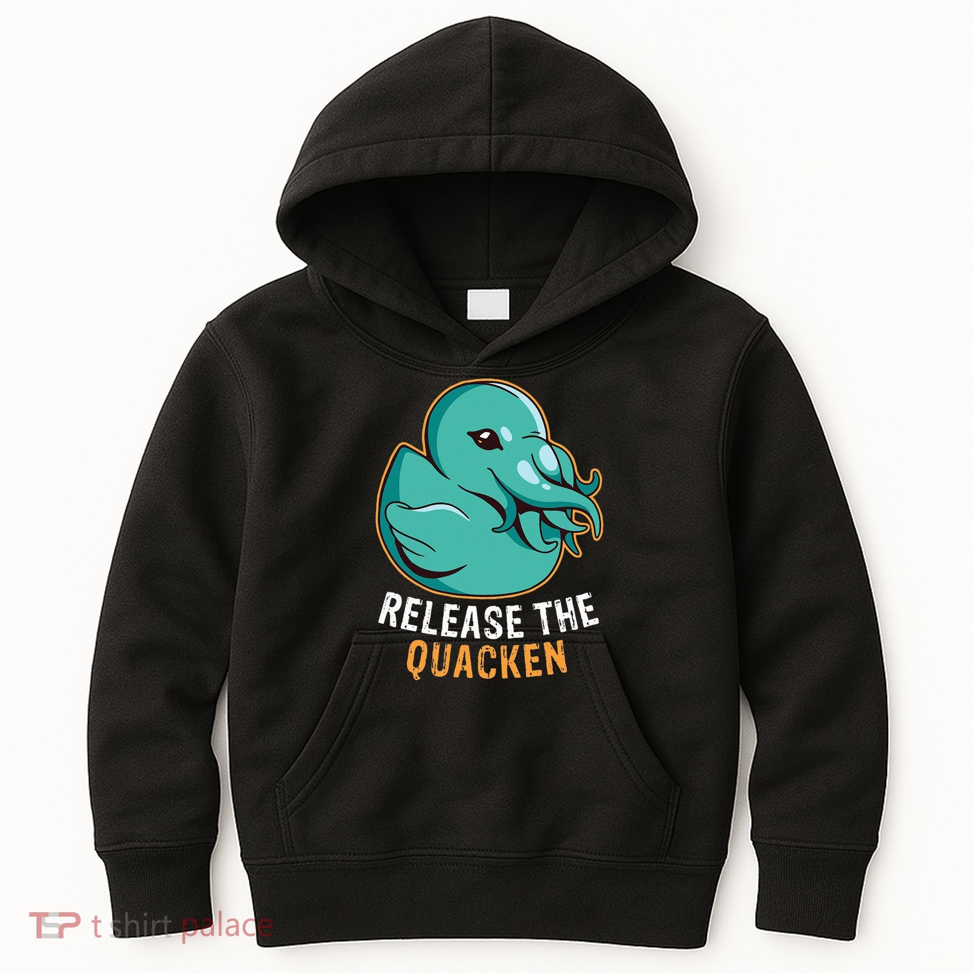 Release the Quacken a Funny Kraken Duck Kids Hoodie