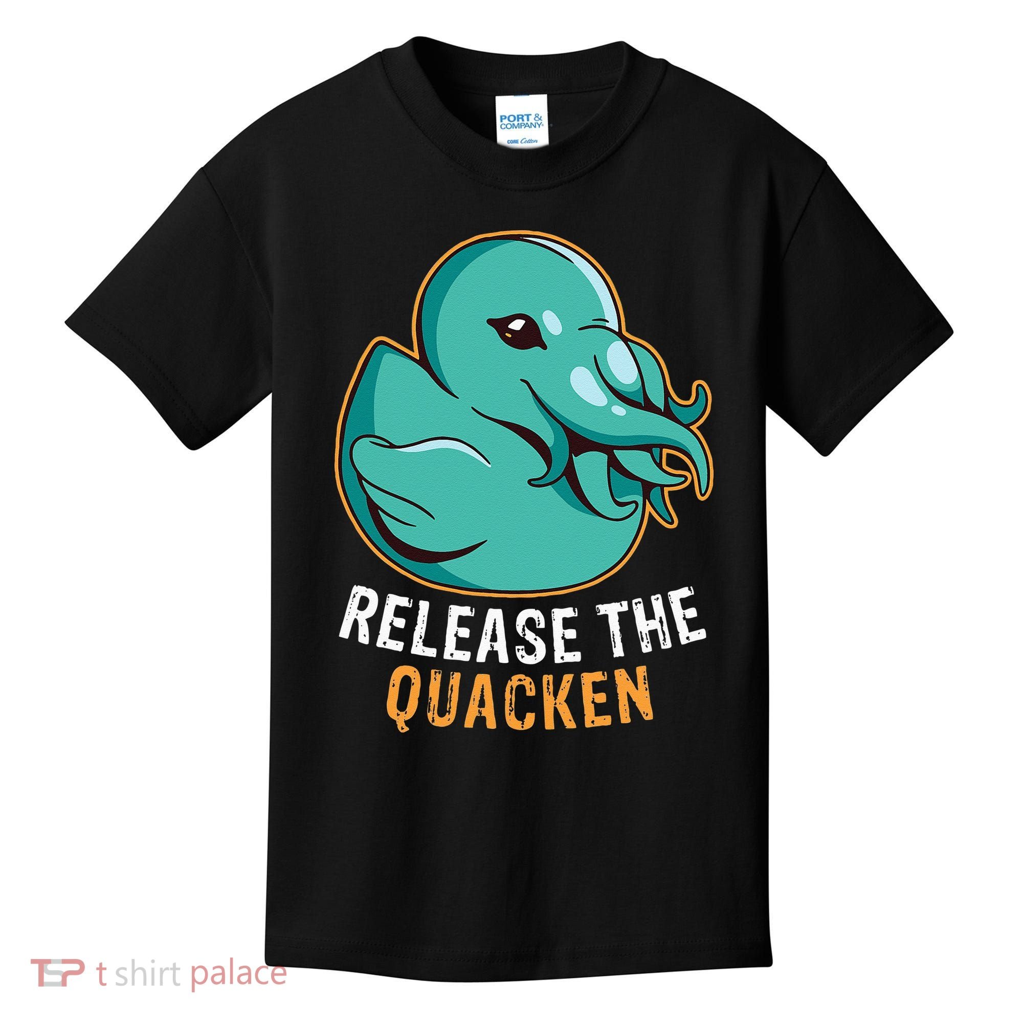 Release the Quacken a Funny Kraken Duck Kids T-Shirt