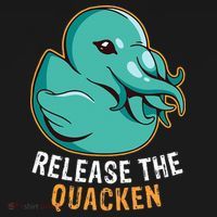 Release the Quacken a Funny Kraken Duck Kids T-Shirt thumb 4