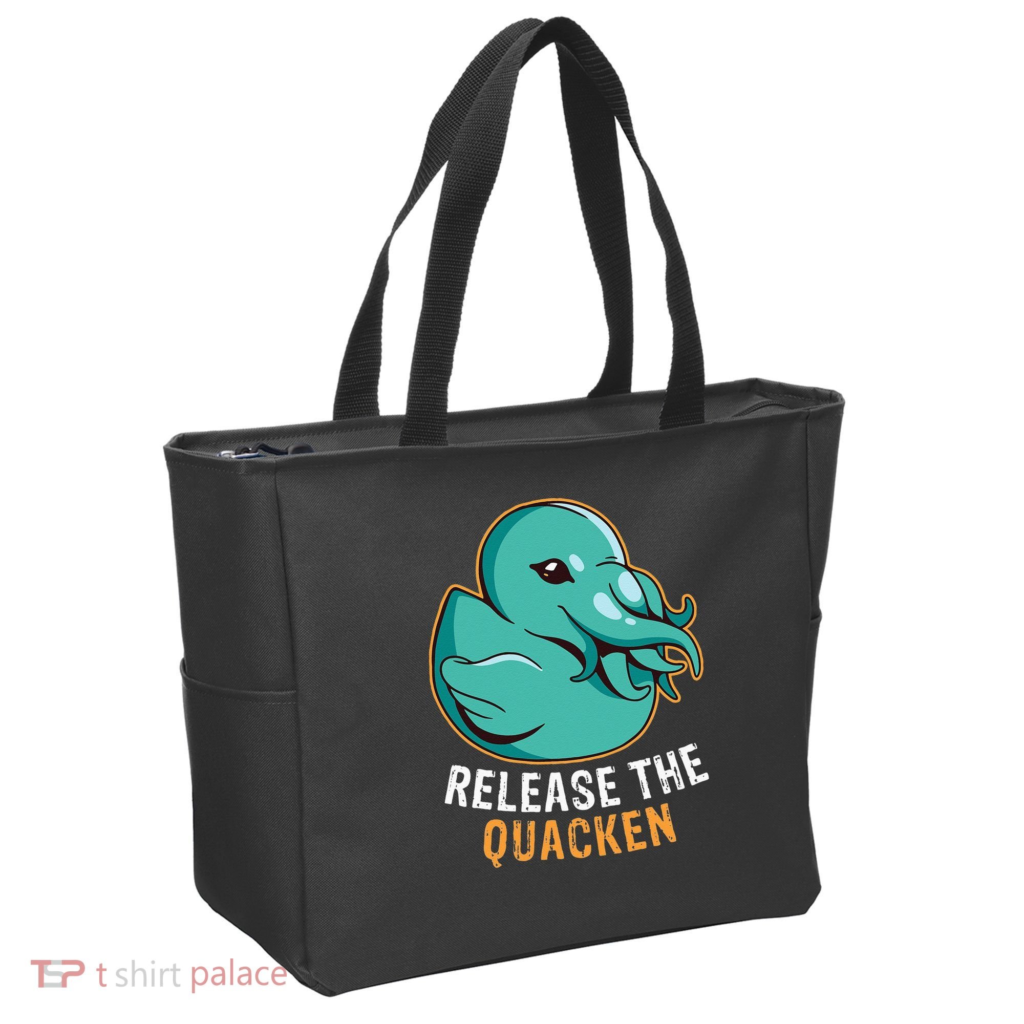 Release the Quacken a Funny Kraken Duck Tote Bag