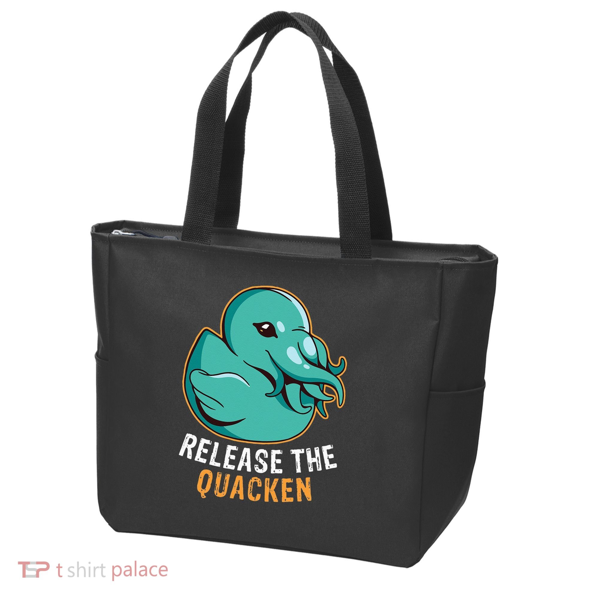 Release the Quacken a Funny Kraken Duck Tote Bag