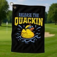 Release The Quackin Rubber Duck Golf Towel thumb 1