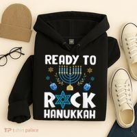 Ready To Rock Hanukkah Pajamas Chanukah Hoodie thumb 4