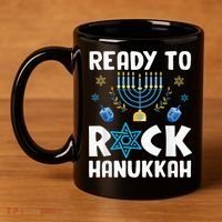 Ready To Rock Hanukkah Pajamas Chanukah 11oz C Handle Ceramic Mug thumb 4