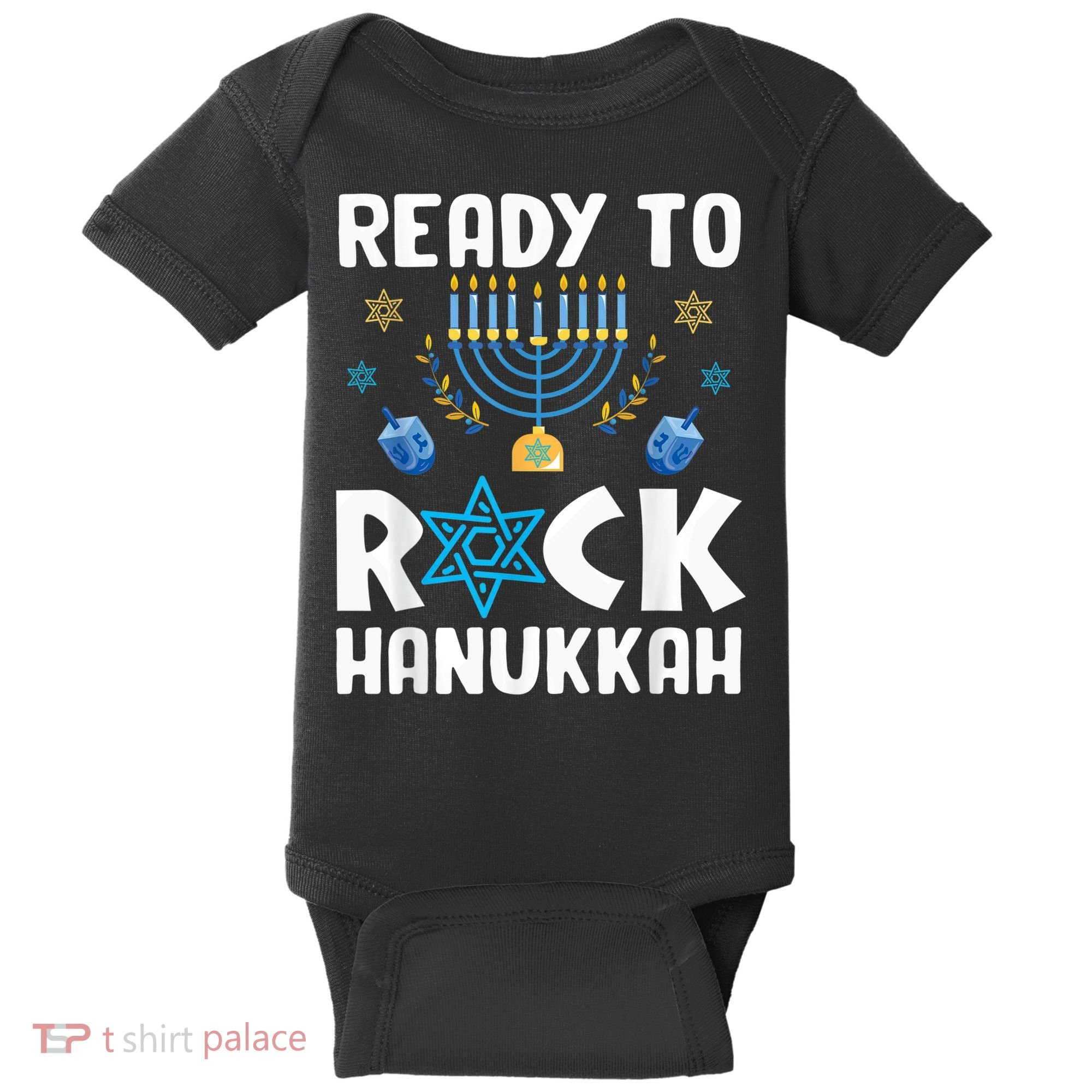 Ready To Rock Hanukkah Pajamas Chanukah Baby Bodysuit