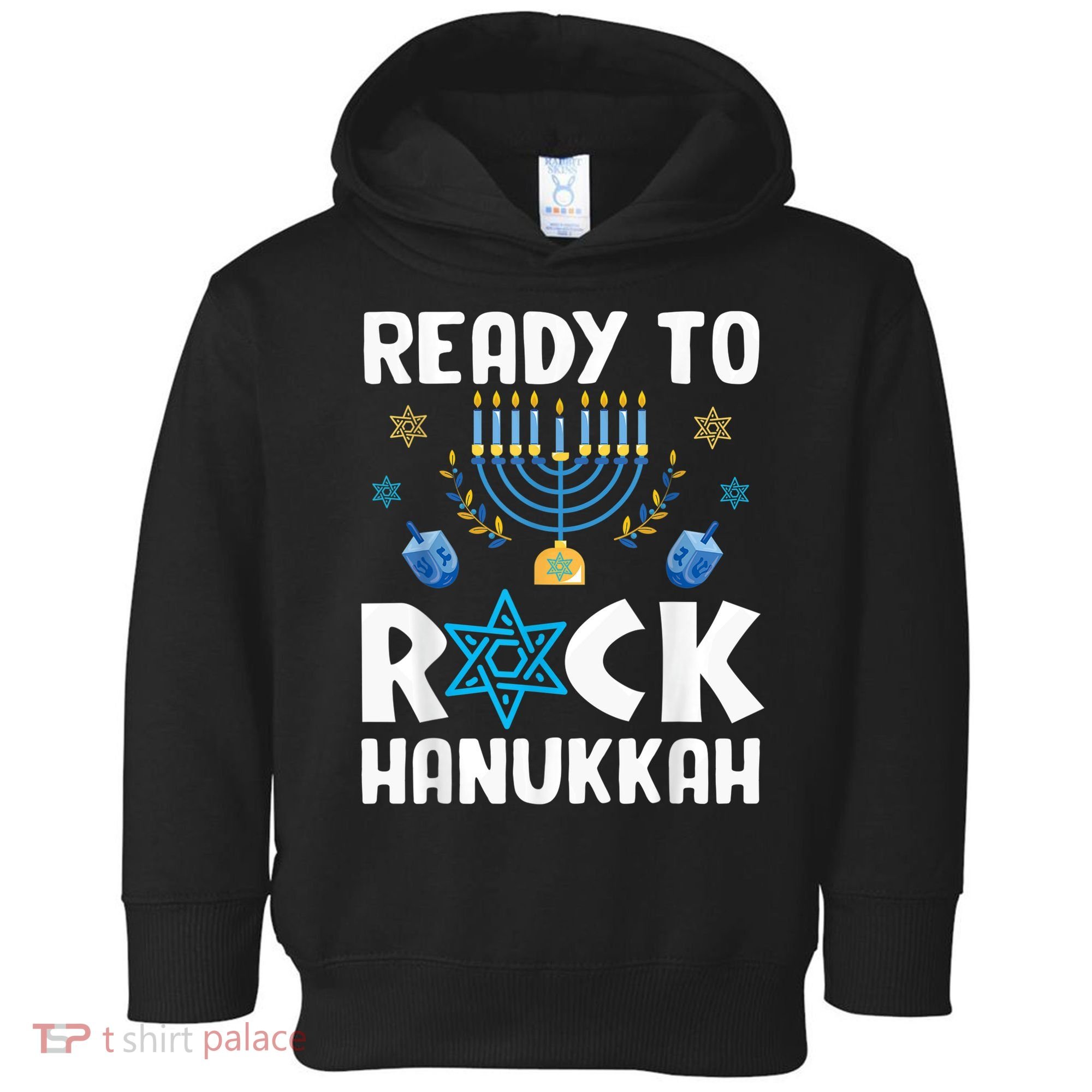 Ready To Rock Hanukkah Pajamas Chanukah Toddler Hoodie