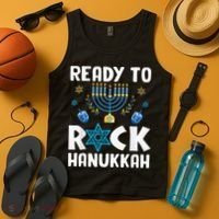 Ready To Rock Hanukkah Pajamas Chanukah Tank Top thumb 4