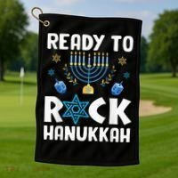 Ready To Rock Hanukkah Pajamas Chanukah Golf Towel thumb 1