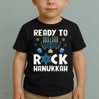 Ready To Rock Hanukkah Pajamas Chanukah Toddler T-Shirt thumb 2