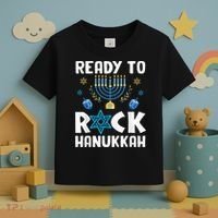 Ready To Rock Hanukkah Pajamas Chanukah Toddler T-Shirt thumb 3