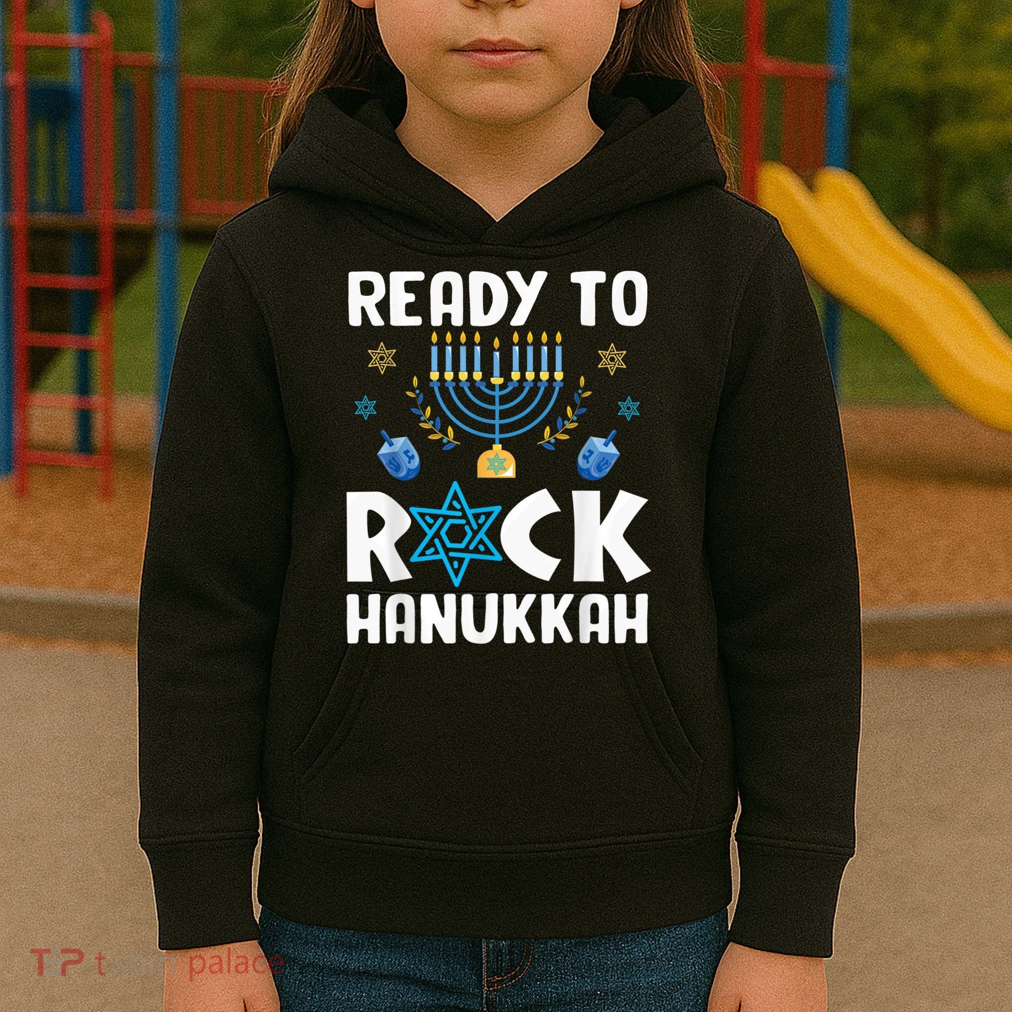 Ready To Rock Hanukkah Pajamas Chanukah Kids Hoodie