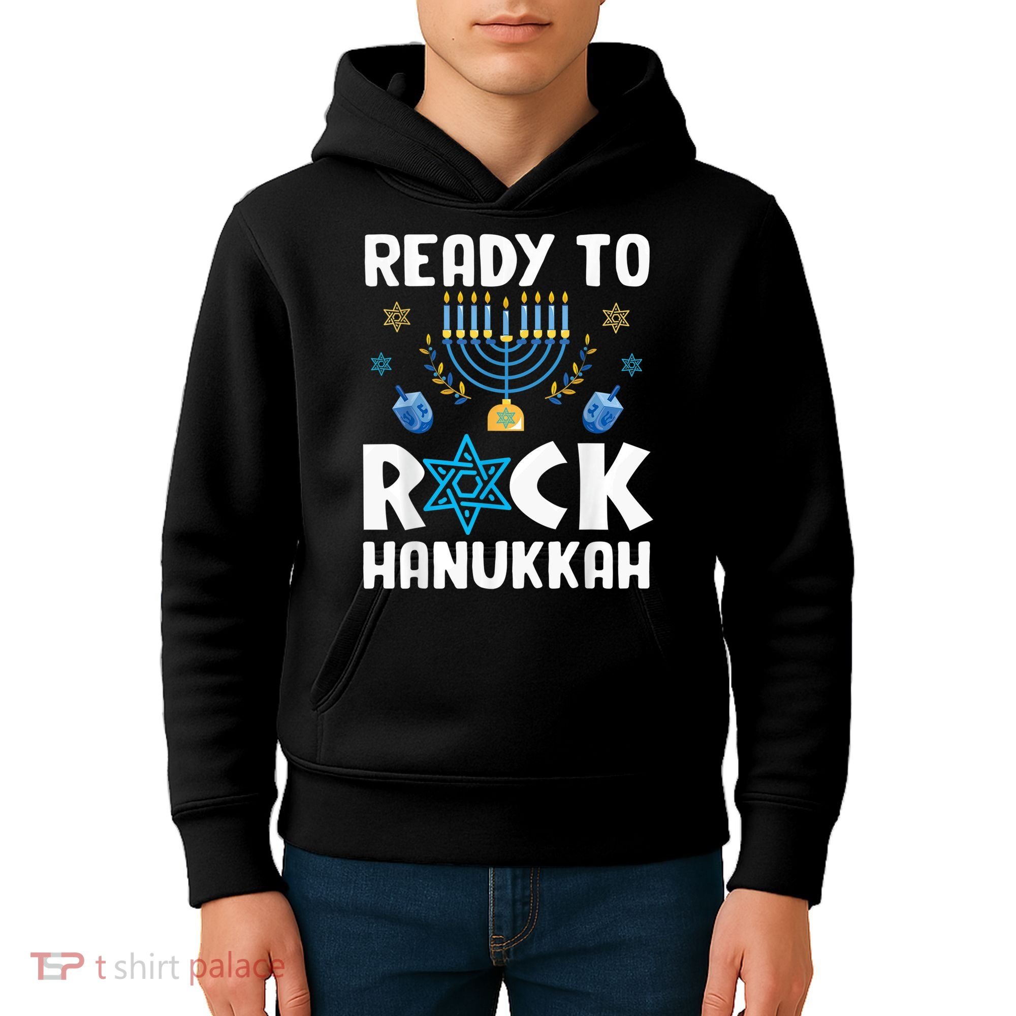 Ready To Rock Hanukkah Pajamas Chanukah Kids Hoodie