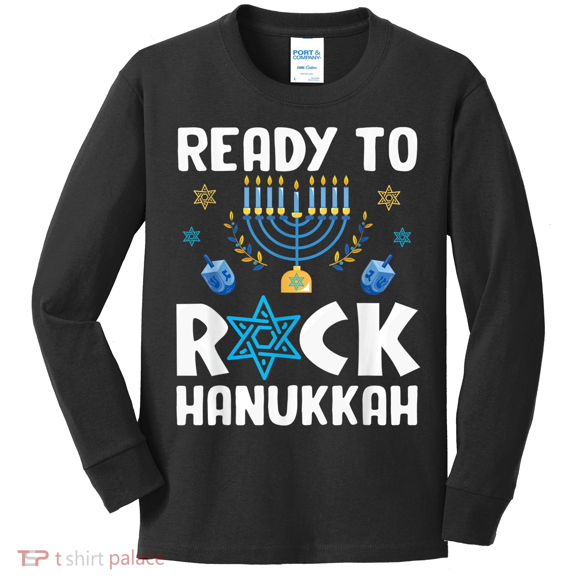 Ready To Rock Hanukkah Pajamas Chanukah Kids Long Sleeve Shirt