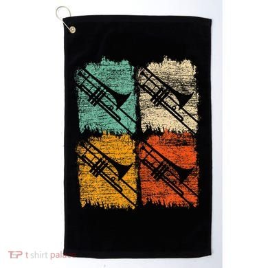 Retro Trombone Golf Towel