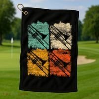 Retro Trombone Golf Towel thumb 1