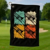 Retro Trombone Golf Towel thumb 1