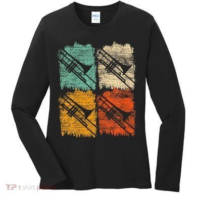 Retro Trombone Women's Long Sleeve Shirt