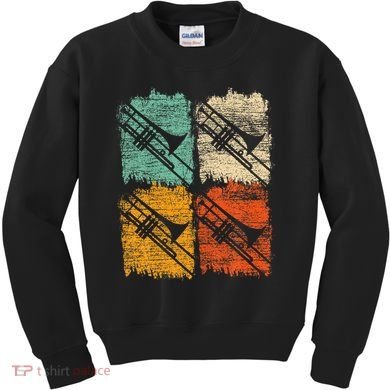 Retro Trombone Kids Sweatshirt