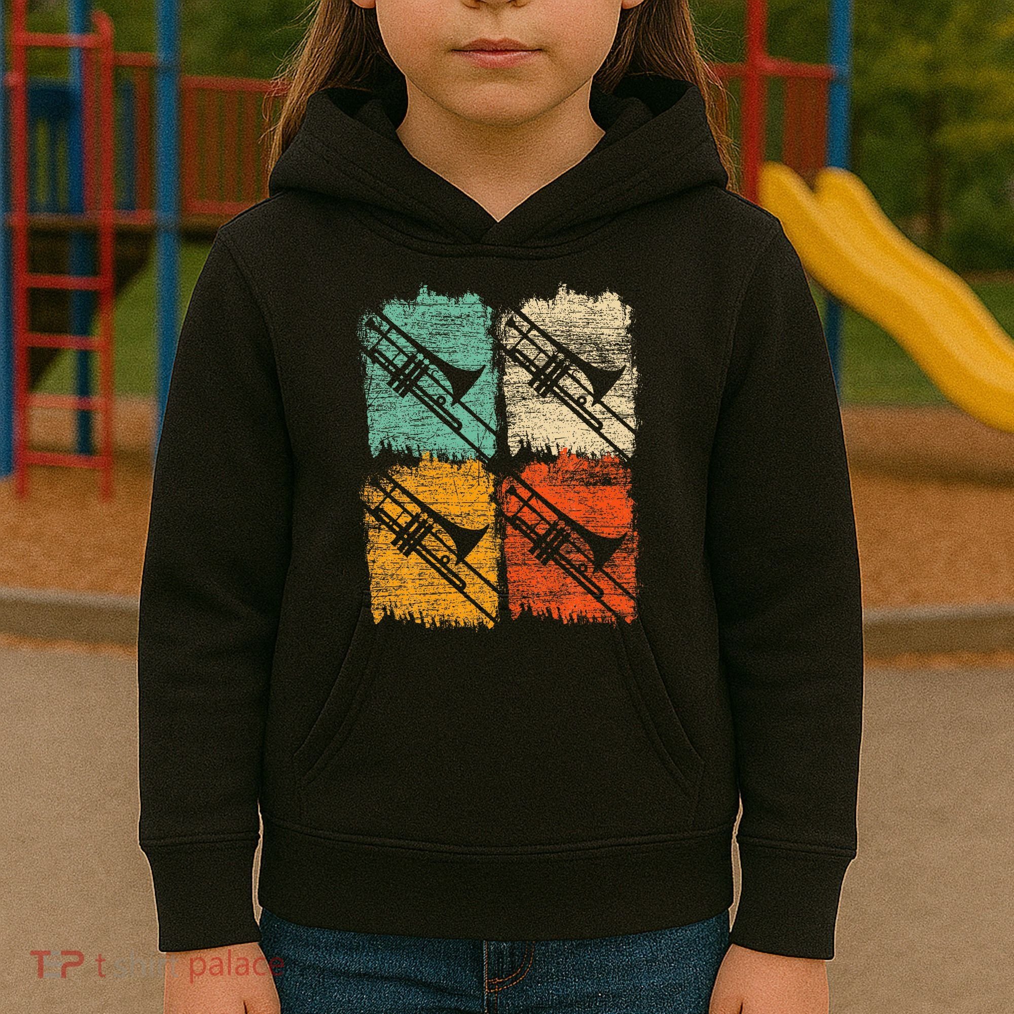 Retro Trombone Kids Hoodie