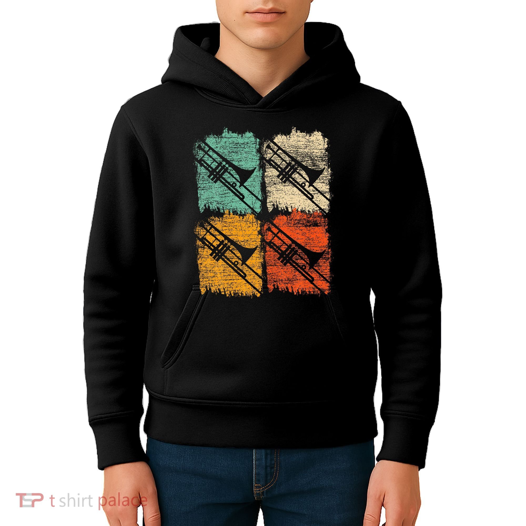 Retro Trombone Kids Hoodie