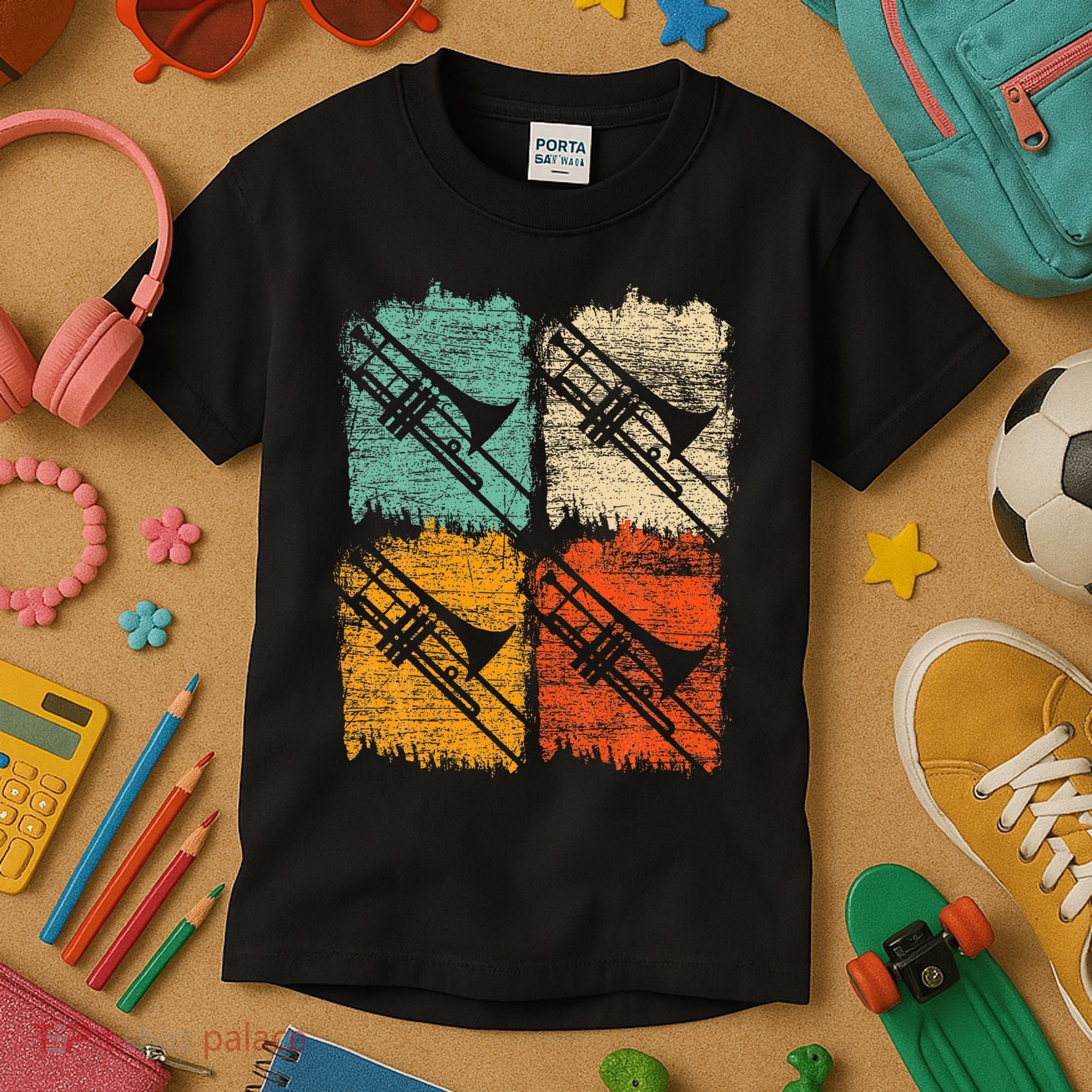 Retro Trombone Kids T-Shirt