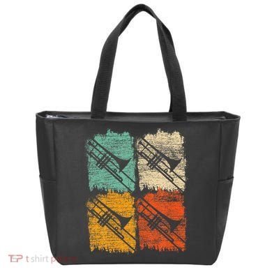 Retro Trombone Tote Bag