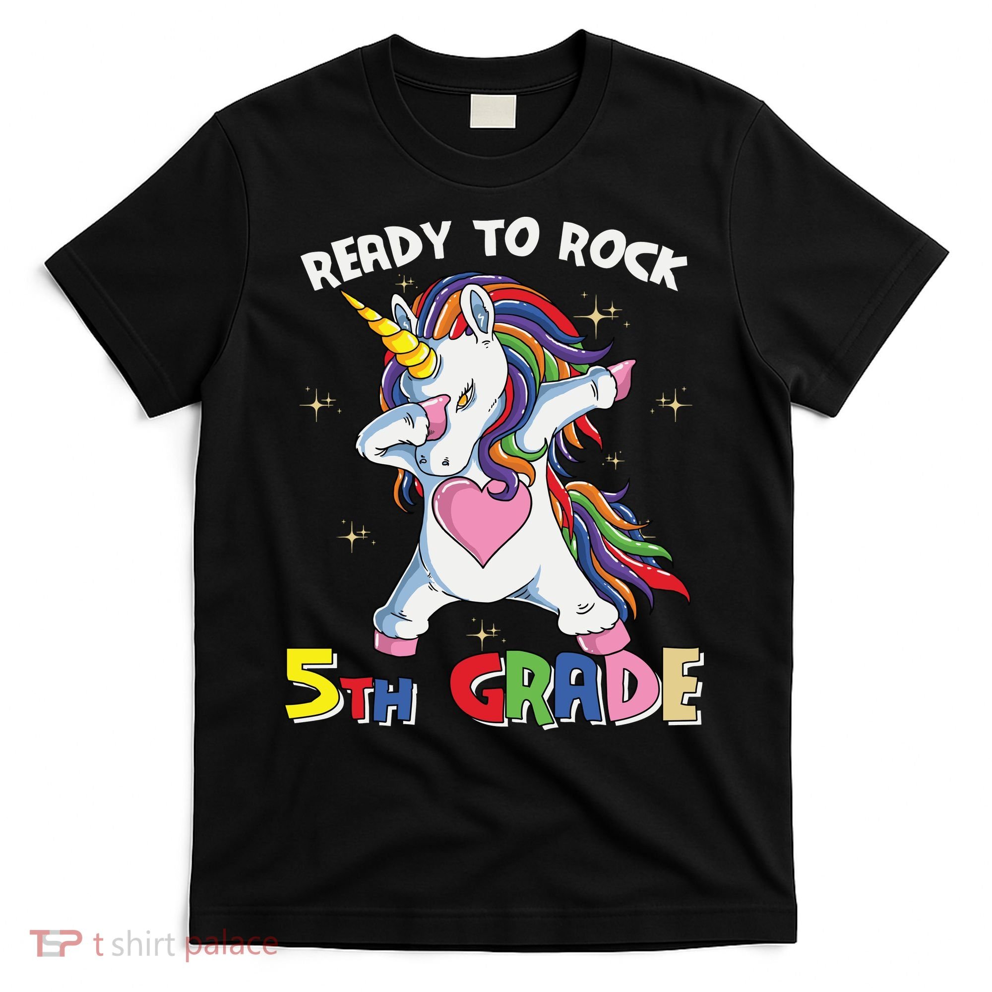 Ready To Rock 5th Grade Unicorn Graphic Plus Size Shirt For Teacher Kids T-Shirt