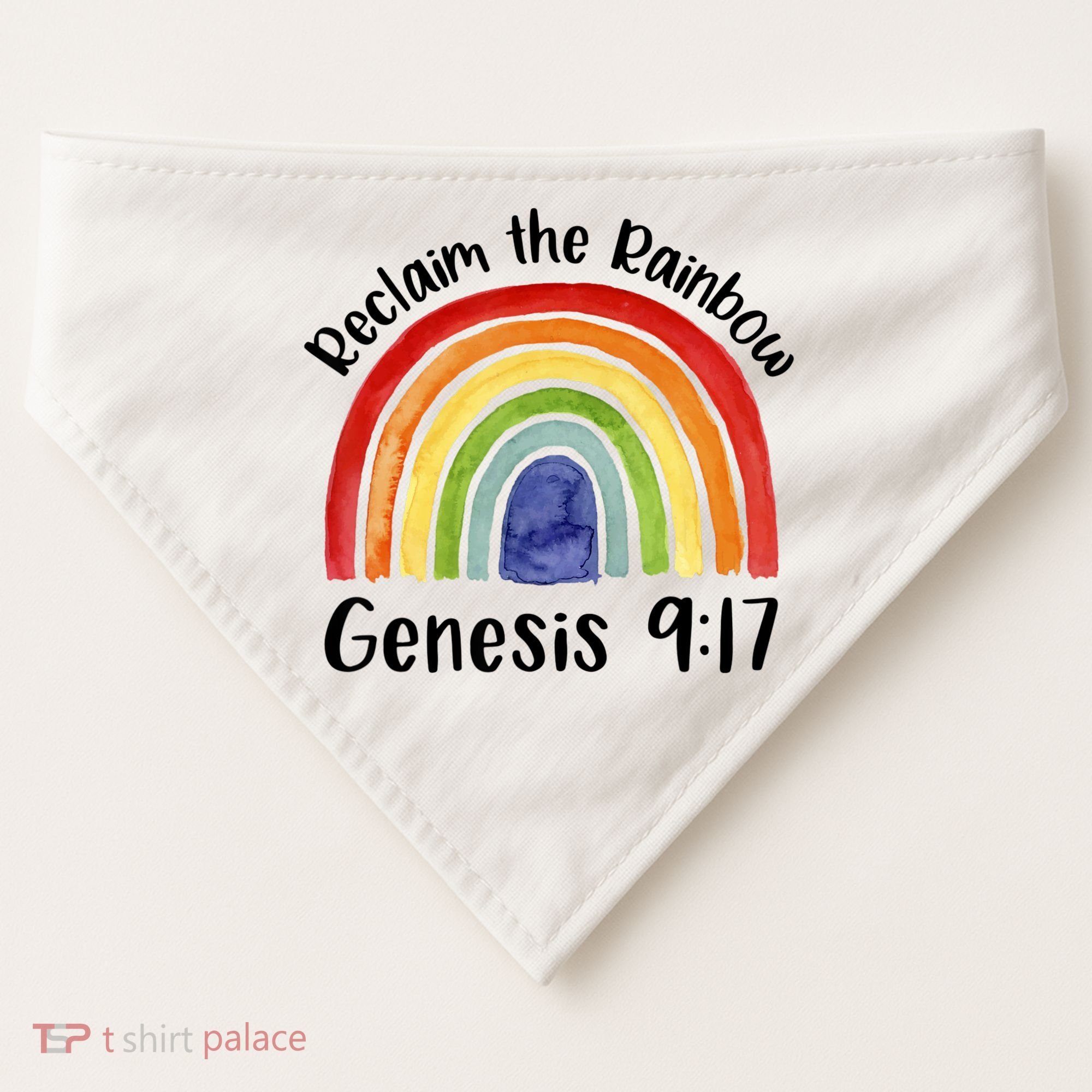 Reclaim The Rainbow Jesus Lover Christian Proverb USA-Made Doggie Bandana