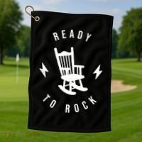 Ready To Rock Funny Rocking Chair Golf Towel thumb 1