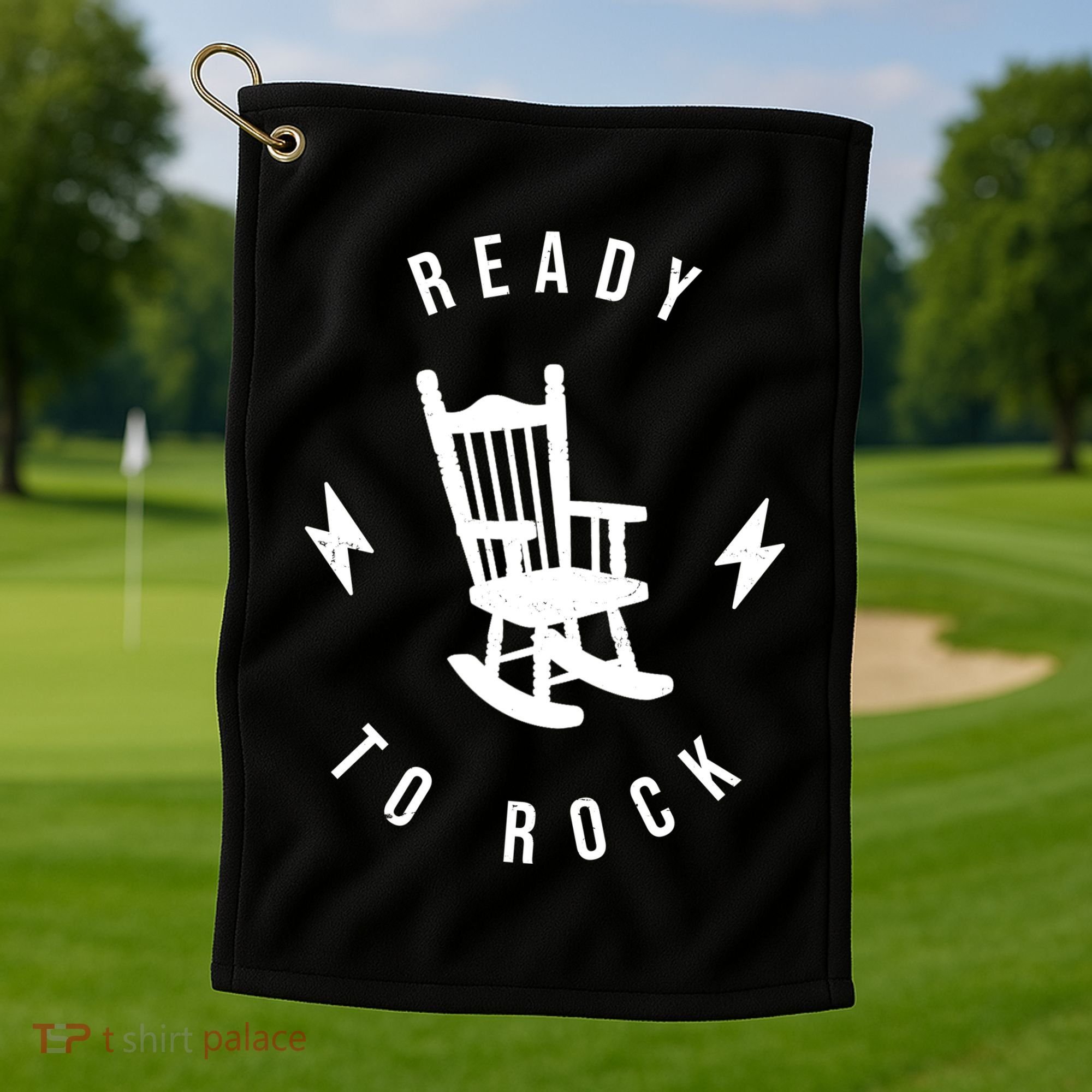 Ready To Rock Funny Rocking Chair Golf Towel