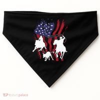 Rodeo Team Roping Horse Riding Equestrian Header Heeler USA-Made Doggie Bandana thumb 0
