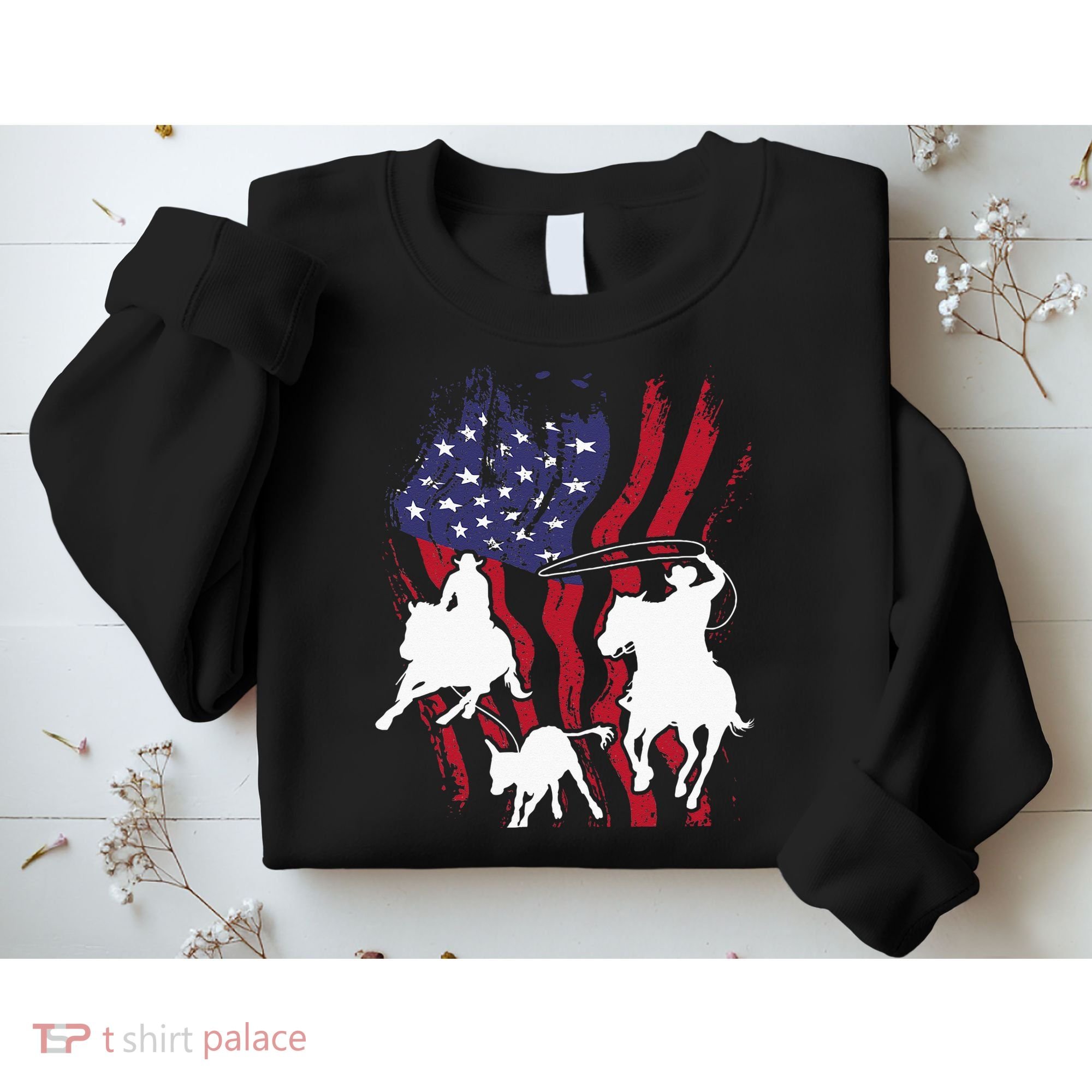 Rodeo Team Roping Horse Riding Equestrian Header Heeler Sweatshirt