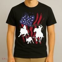 Rodeo Team Roping Horse Riding Equestrian Header Heeler T-Shirt thumb 3