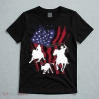 Rodeo Team Roping Horse Riding Equestrian Header Heeler T-Shirt thumb 5
