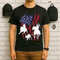 Rodeo Team Roping Horse Riding Equestrian Header Heeler T-Shirt thumb 6