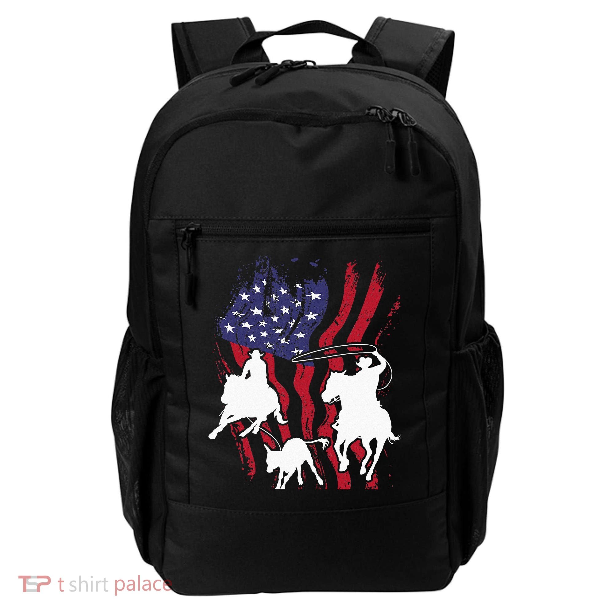 Rodeo Team Roping Horse Riding Equestrian Header Heeler Backpack