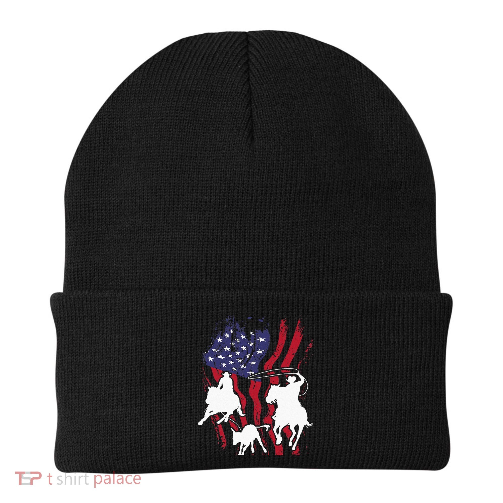 Rodeo Team Roping Horse Riding Equestrian Header Heeler Beanie