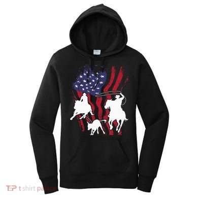 Rodeo Team Roping Horse Riding Equestrian Header Heeler Women's Hoodie