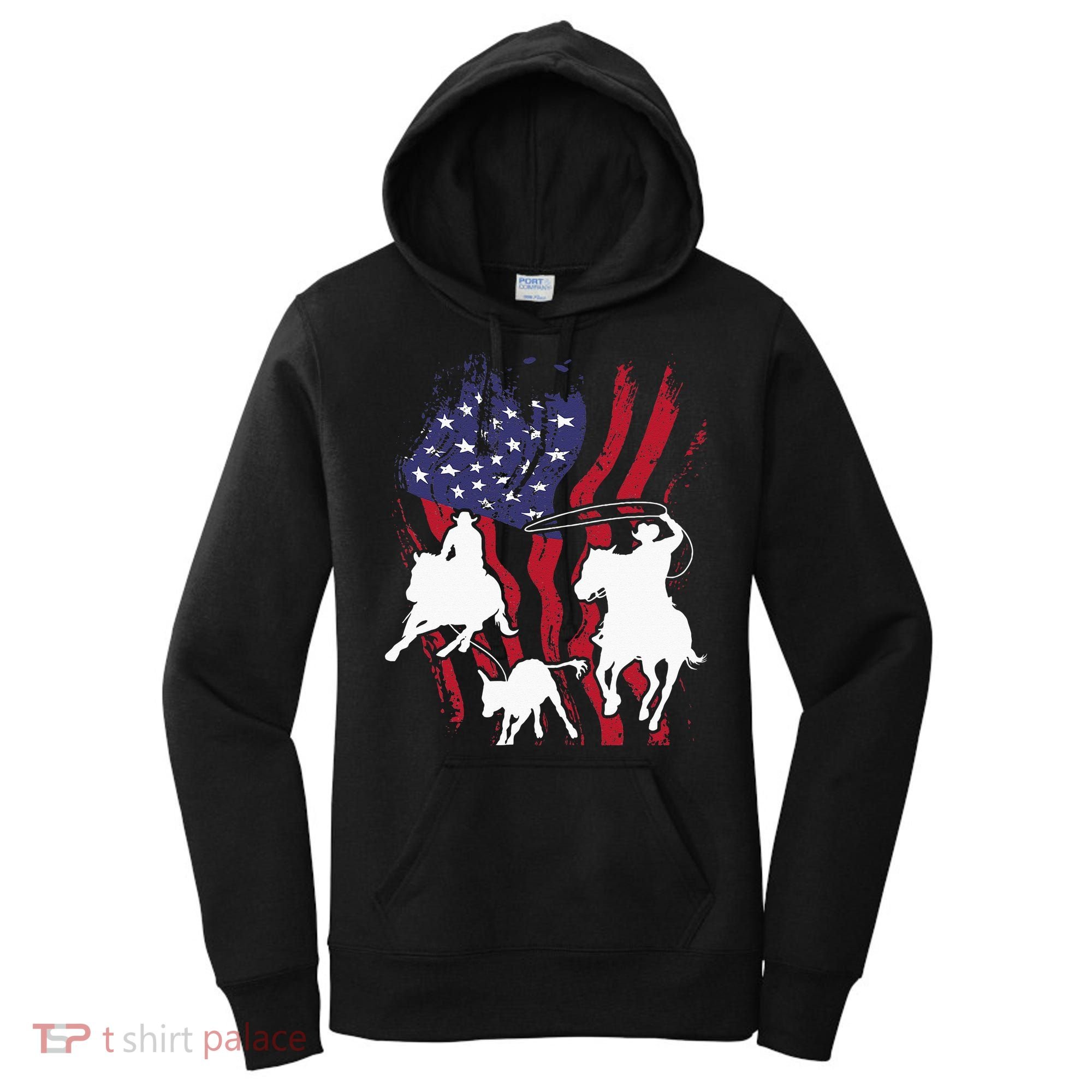 Rodeo Team Roping Horse Riding Equestrian Header Heeler Women's Hoodie