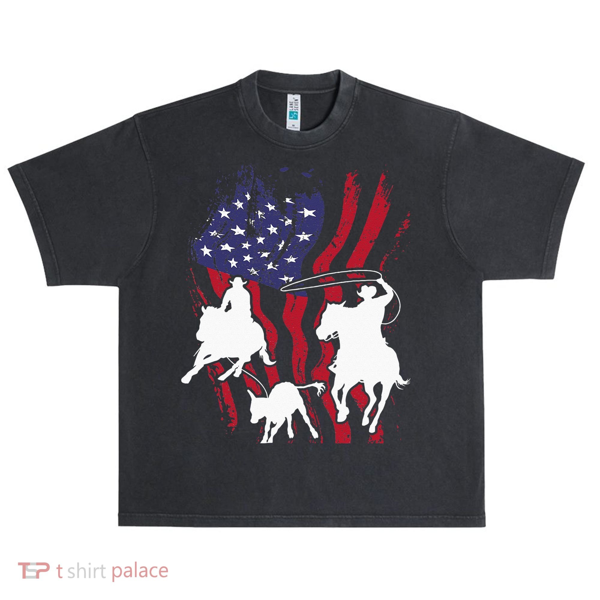 Rodeo Team Roping Horse Riding Equestrian Header Heeler Urban Oversized Heavyweight T-Shirt