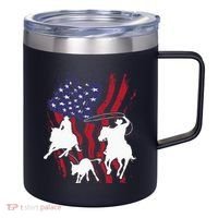 Rodeo Team Roping Horse Riding Equestrian Header Heeler 12oz Stainless Steel Coffee Mug thumb 0