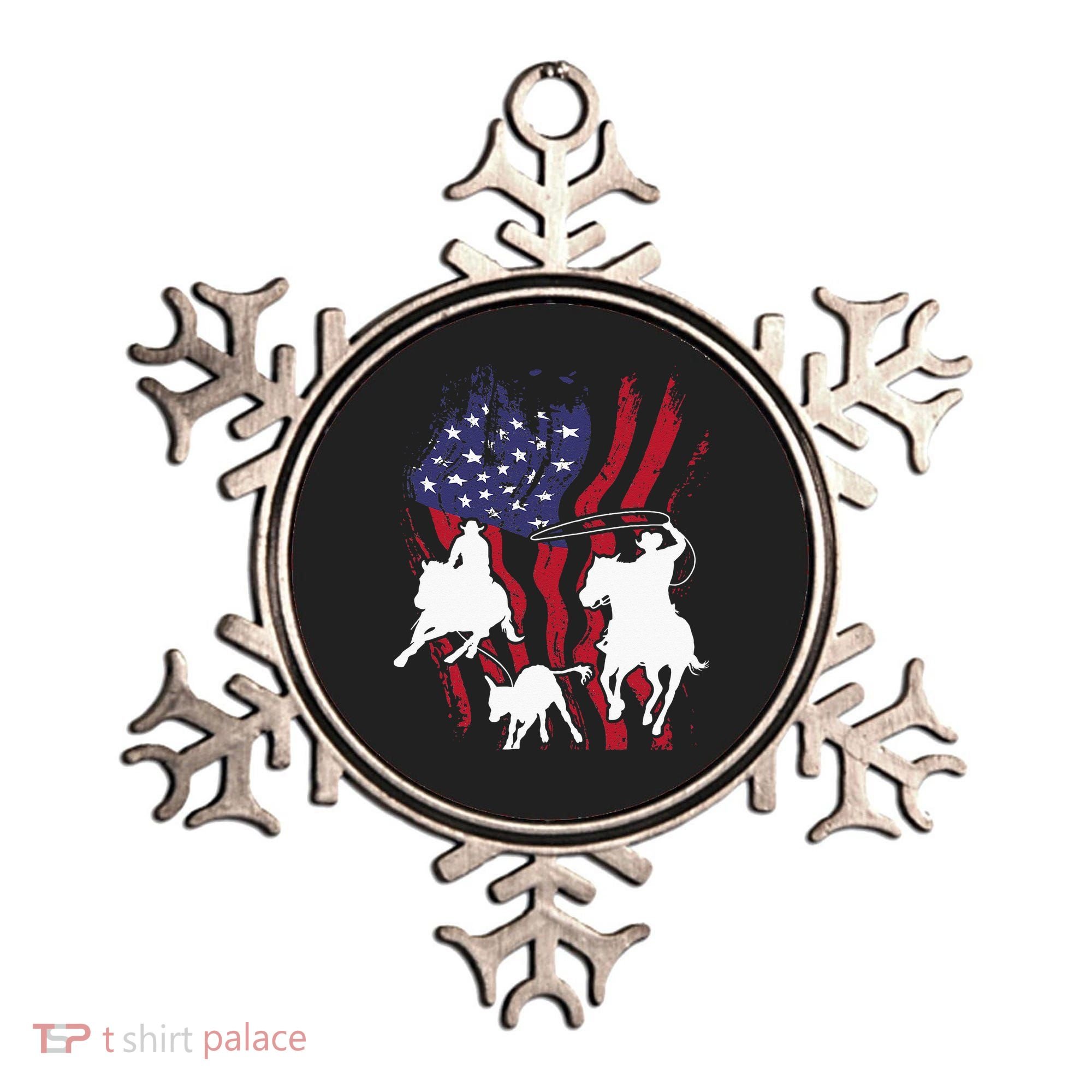 Rodeo Team Roping Horse Riding Equestrian Header Heeler Ornament