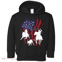 Rodeo Team Roping Horse Riding Equestrian Header Heeler Toddler Hoodie thumb 0