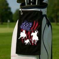 Rodeo Team Roping Horse Riding Equestrian Header Heeler Golf Towel thumb 2
